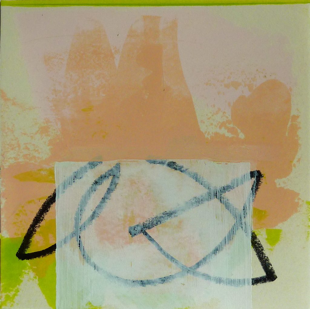Linie-Fläche-Raum Nr. 24, 15 x 15 cm, Acryl, Marker auf Papier, 2021