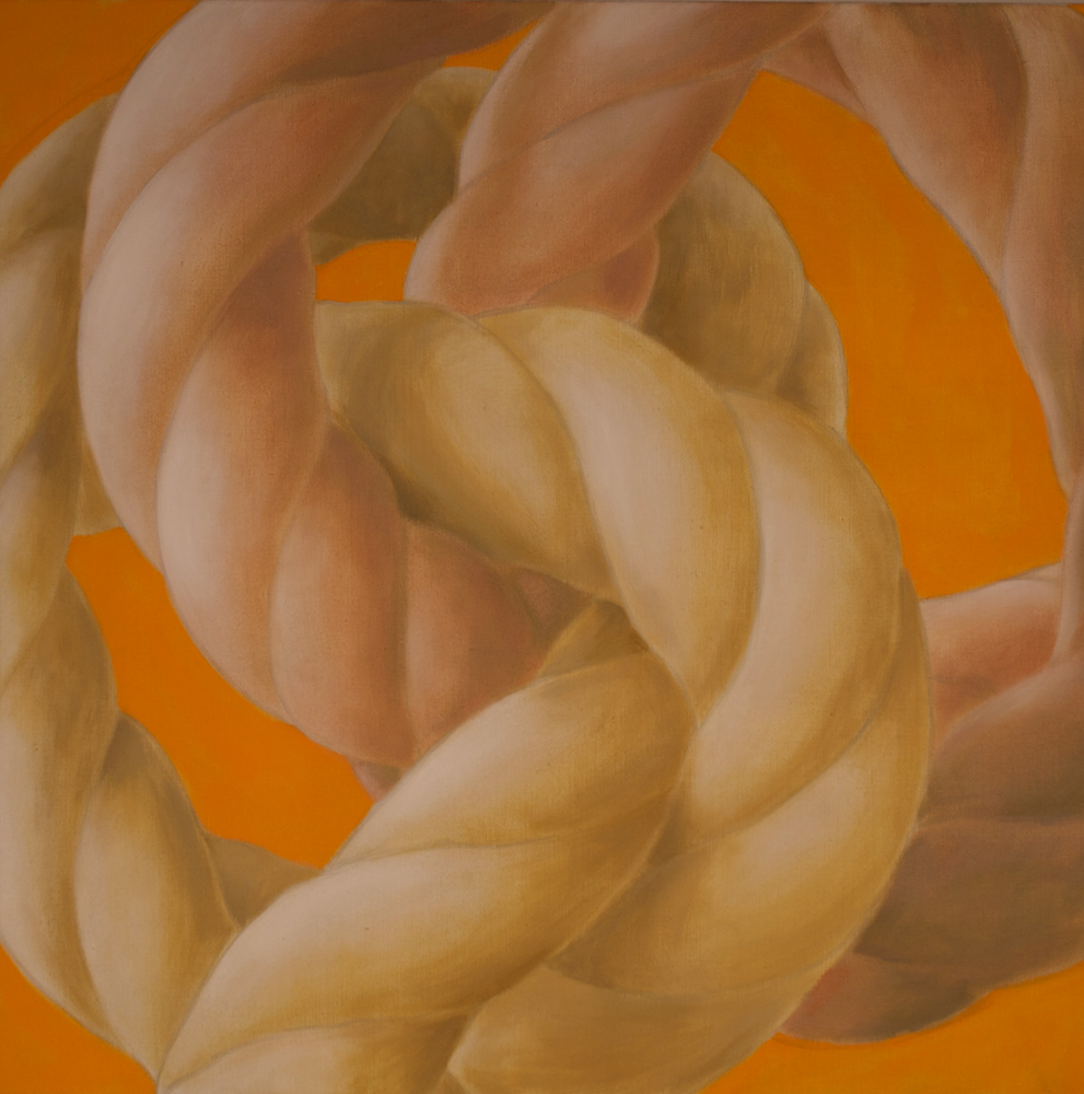 Knoten-Orange, 2015, Acryl auf Leinwand, 100 x 100 cm